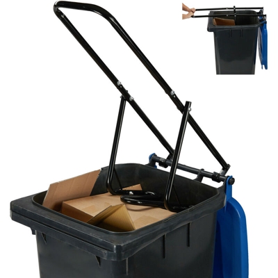 Compattatore Rifiuti, Trash Compactor, Pressa Bidone Spazzatura Esterno Compattatore Domestico Acciaio, Nero