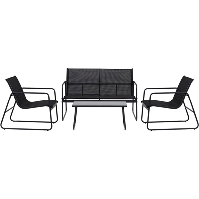 Set da Giardino con Divano 2 Poltrone Tavolino ENVY 47854