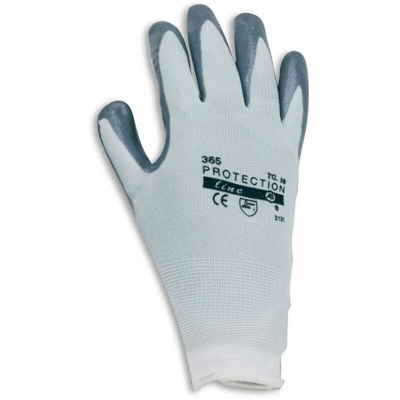 Guanti da lavoro in nitrile con maglia in nylon elasticizzata, certificati CE, EN 388, taglia 9 (Taglia 9)