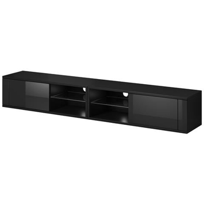 Mobile Tv Moderno Azalia Double Nero / lucido 200cm