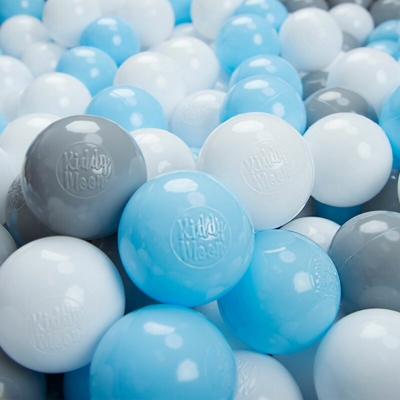 300 ? 6CM Palline Morbide Colorate Per Piscina Bambini Fatto In EU, Grigio/Bianco/Azzurro - grigio/bianco/azzurro - Kiddymoon