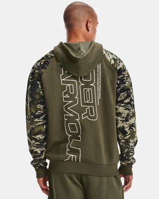 Felpa UA Rival Fleece Camo Script Full Zip da uomo