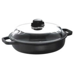 Tegame Induction cm 28 con 2 Manici e Coperchio in Vetro con Pomolo in Bakelite con Sfiato - Risoli en oferta