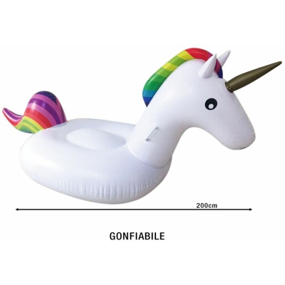 Unicorno Gonfiabile Cm.110/200X93 C/Maniglie