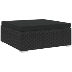Poggiapiedi Modulare 1 pz con Cuscino in Polyrattan Nero en oferta