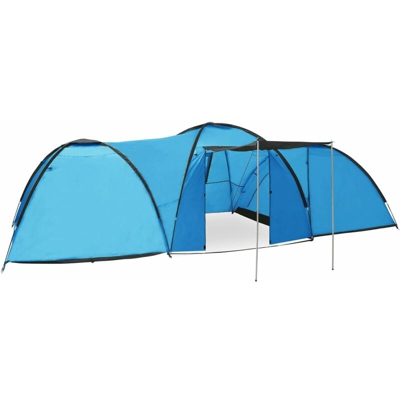 vidaXL Tenda Igloo da Campeggio 650x240x190 cm per 8 Persone Blu - Blu