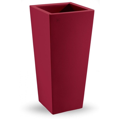 Cache pot quadrato in resina "Genesis" h. 70 cm. Rosso Oriente