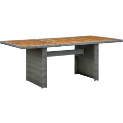 Tavolo da Giardino Grigio Chiaro in Polyrattan e Legno Acacia - Grigio - Vidaxl en oferta