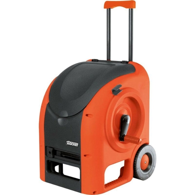 Stocker Trolley avvolgitubo con 20 m di tubo e raccordi