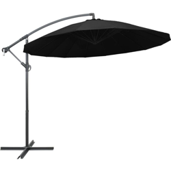 Ombrellone a Sbalzo Nero 3 m Palo in Alluminio - Nero - Vidaxl precio