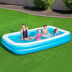 Bestway - Piscina Gonfiabile Fuoriterra Family 2 Anelli Rettangolare 305x183x46cm Giardino en oferta