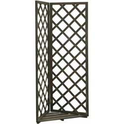 Traliccio ad Angolo Grigio 50x50x145 cm in Massello di Abete - Grigio - Vidaxl en oferta