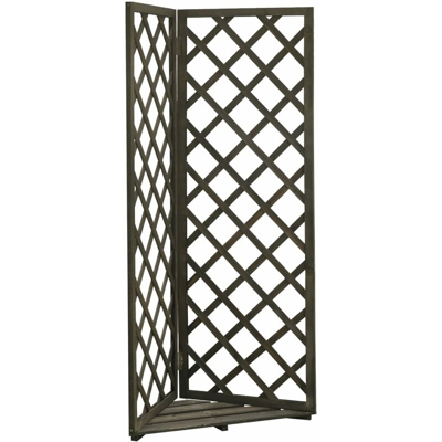Traliccio ad Angolo Grigio 50x50x145 cm in Massello di Abete - Grigio - Vidaxl