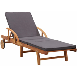 Lettino Prendisole con Cuscino in Legno Massello di Acacia - Marrone - Vidaxl en oferta