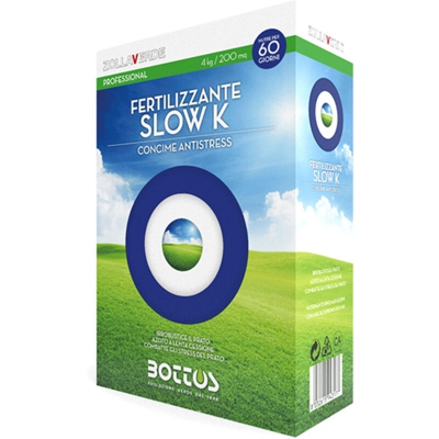 Bottos SLOW K 13-5-20 + 2 MgO Concime fertilizzante prato ANTISTRESS da 4 KG