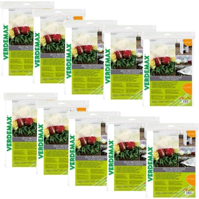 Verdemax 10 veli di protezione in tnt 17 gr/mq colore bianco ciascuno da metri 1,6x5