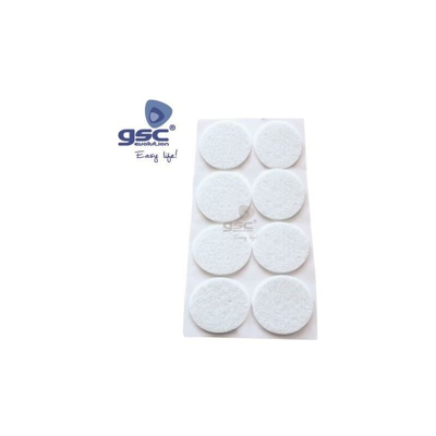 Set 8 adesivi rotondi in feltro Ø25mm bianco GSC 003802752