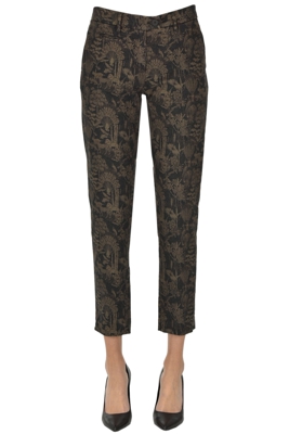 Printed chino trousers