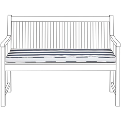 Beliani - Cuscino blu scuro a strisce per panca VIVARA 120 cm características