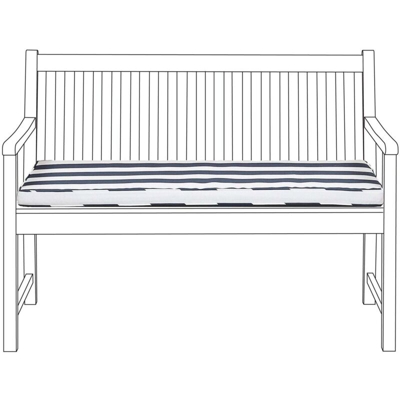 Beliani - Cuscino blu scuro a strisce per panca VIVARA 120 cm