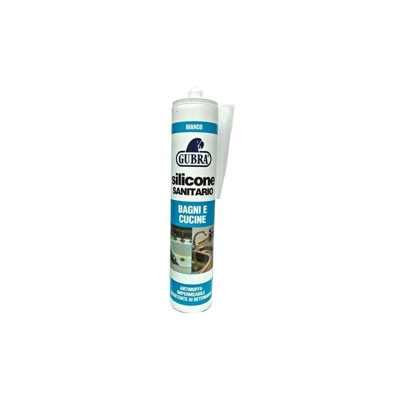 Silicone sanitario bianco bagni e cucine 280ml Gubra