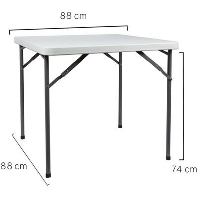 Tavolo Pieghevole Quadrato 88x88x74 cm.