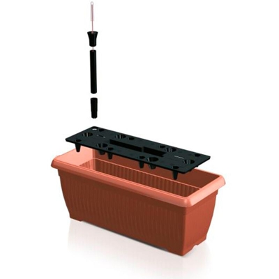 Vaso di fiori 18 L color terracotta CON SISTEMA DI IRRIGAZIONE 60 x 25,7 x 23,8 cm - Prosperplast