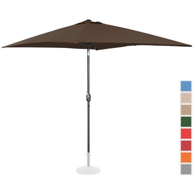 Ombrellone Da Esterno Terrazzo Marrone Rettangolare 200x300 cm Inclinabile UV50+