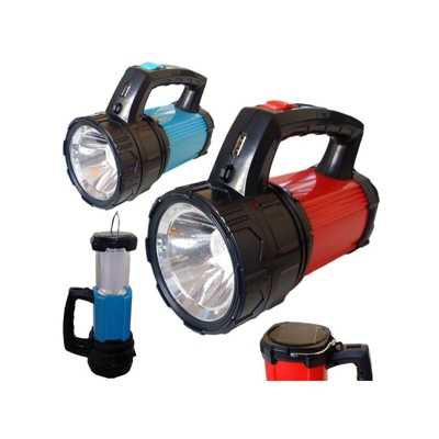 Torcia Lanterna Lampada Led Ricaricabile 1 Led + 16 Smd Con Pannello Solare Usb