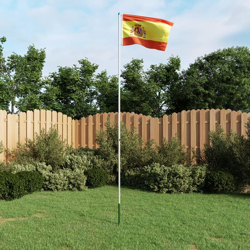 Bandiera della Spagna con Pennone in Alluminio 6 m - Multicolore - Youthup en oferta