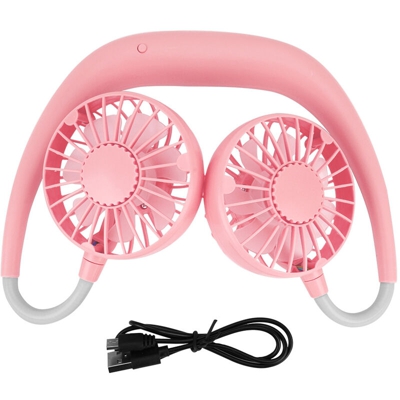 Ventaglio pigro da appendere al collo con luci colorate 3 energia eolica (rosa)