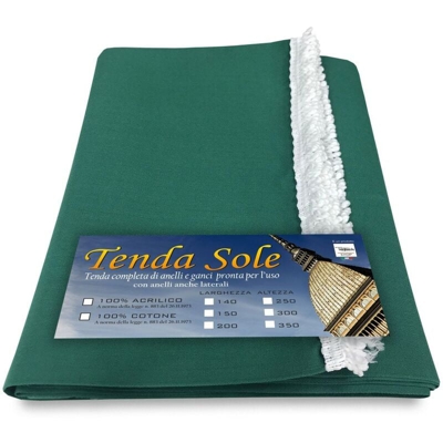 TENDA SOLE DA ESTERNO GIARDINO BALCONE UNITO VERDE confezionata LARGA 2 METRI Cm. 200 x 350