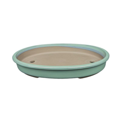 Vaso per bonsai Giapponese Morrisan ovale in gres smaltato verde 28,5x20,5x4 cm - B23-44a características