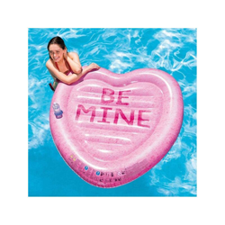 Materassino Isola Gonfiabile Stampa Cuore Pvc Mare Piscina 145 X 142 Cm Rosa precio