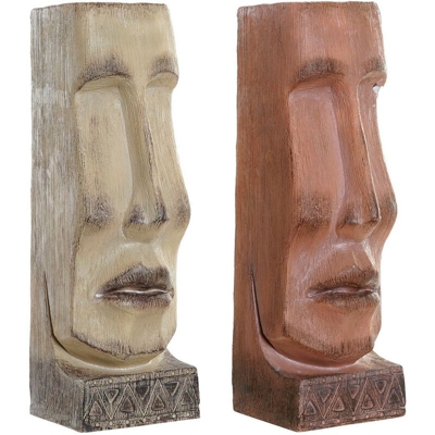 Vaso DKD Home Decor Beige Resina Terracotta (2 pcs) (16 x 17 x 49 cm)