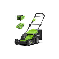 Greenworks Tosaerba a Batteria G40LM41K2 Li-Ion 40 V, Taglio 41 cm, fino a 600 m2, 2 in 1 Pacciamare e Tosare Cesto da 50 l Regolazione Altezza, características