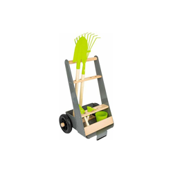 Small Foot- Set carrellino Porta-Attrezzi da Giardino, Sono Inclusi Vanga, Vaso per Piante, Pala e rastrello con Punte Giocattoli, 11663 en oferta