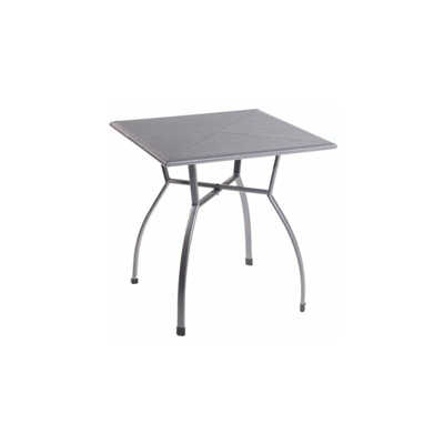 Greemotion 416395 Tavolo Tavolino Toulouse Quadrato da Giardino in Metallo, 70 x 70 cm, Acciaio, Grigio, 70x70x74 cm