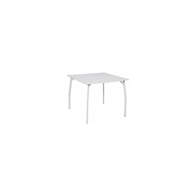 greemotion Tavolo Tavolino Quadrato da Giardino modello âToulouseâ in Acciaio rivestito in plastica, ca. 90 x 74 x 90 cm, bianco