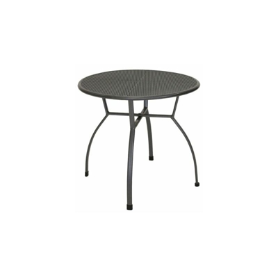greemotion 416396 Tavolo Tavolino Toulouse Tondo da Giardino in Metallo, Diametro 80 cm, Grigio, 70x70x74 cm