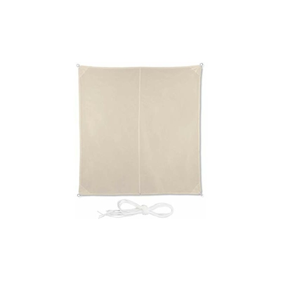 relaxdays Tenda a Vela Quadrata, Impermeabile, Anti UV, Corde di Supporto, da Terrazza e Giardino, LxP: 3x3 m, Beige, x 3 m