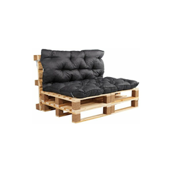Cuscino per pallet Meerweh con schienale circa 120 x 140 x 10 cm Euro pallet grigio 20064 en oferta