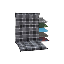 Gartenstuhl-Kissen - Cuscini per Esterno per Schienale Basso per Sedie da Giardino A Scacchi Grigio Antracite Bianco, 98 x 48 Cm precio