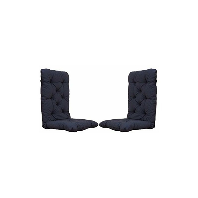 Chicreat Cuscino per sedie con schienale alto, grigio scuro, 120 x 50 x 8 cm, set da 2