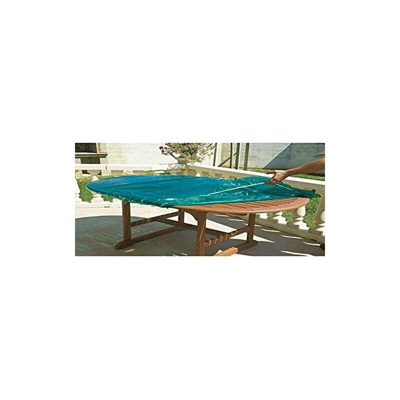 Maillesac JP0132 Fodera per tavolo Ovale o Rettangolare, in Plastica, Verde Trasparente, 120 x 180 cm