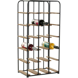 Portabottiglie DKD Home Decor Marrone Nero Metallo Legno MDF (40 x 25 x 81 cm) precio