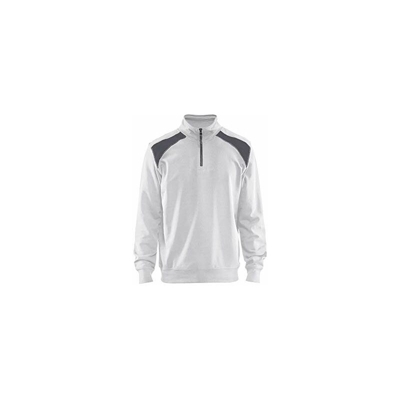 Blaklader 335311581094M - Felpa con mezza zip, 2 colori, taglia M, colore: Bianco/Grigio