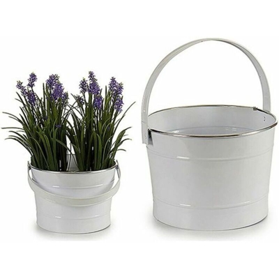 Secchio Bianco Metallo (25 x 17 x 27 cm)