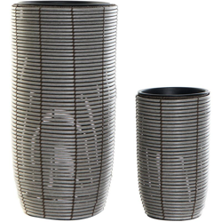 Vaso DKD Home Decor Grigio PVC (2 pcs) características