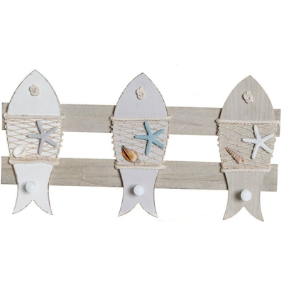 Appendiabiti da parete DKD Home Decor Corda Legno MDF (45 x 5 x 24 cm)